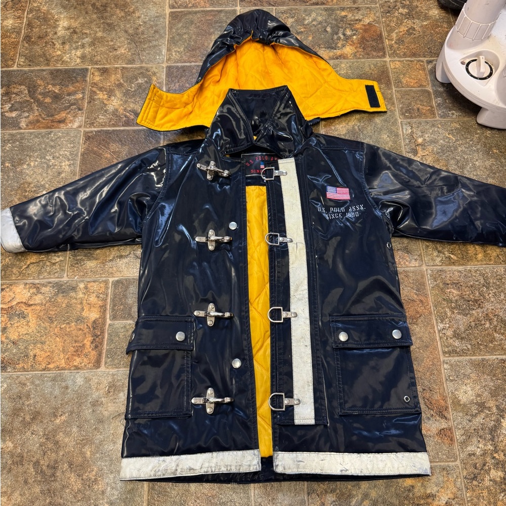 RARE VINTAGE U.S. Polo Assn. Kids "Firefighter" Heavy-Duty Raincoat